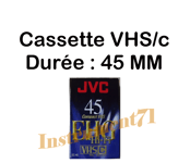 CASSETTE VIDEO MARQUE JVC STANDART VHS/C DUREE 45 MM PAL/SECAM REF EC-45 EHG