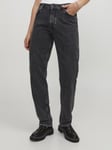 JackandJones Jeans i stretchig rak passform med knappgylf dam (Black Denim,25/32)