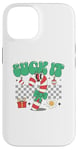 Coque pour iPhone 14 Design amusant en forme de canne à sucre d'orge de Noël pour s'amuser