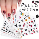 48 st nail art klistermärken Halloween ins populära söta pumpa fladdermus skelett svart katt nagelklistermärke