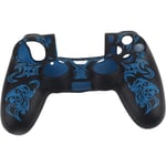 Spelkontroll Skin Grip Cover Case, Mjuk Silikonfodral, Skin Grip Skal Cover för PlayStation 4 PS4-kontroll Black-Blue