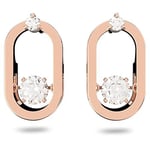 Swarovski Sparkling Dance Oval Stud Earrings, White, Rose Gold-Tone Plated