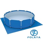 FOLAYA Tapis de Sol pour Piscine Ronde Carrée,  Protecteur de Fond de Piscine Rectangulaire, Piscines Hors Terre (396x396cm)