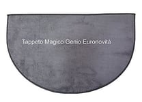 Euronovità Half Moon Genio Entrance Rug Non-Slip Microfibre Grey 74 x 45 x 2 cm