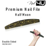 Professional Nail Files Half Moon 100/180 Premium Nail File Acrylic Gel Tips UK