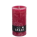 Spaas 8 Bougies Pilier rustiques Non parfumées 70/130 mm, ± 60 Heures, Rouge Cardinal