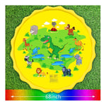 Genneric-c Tapis de jeu gonflable en PVC Motif dinosaure Jaune 170 cm