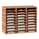 VEVOR Organisateur de Bureau en Bois 80x30,5x63 cm, Trieur de Fichiers à 27 Compartiments, Meuble à Courrier en MDF, Étagères Amovibles, Classeur pour Ranger Papiers Magazines Bureau École, Blanc