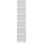 Helloshop26 - tagère tour cd / dvd rangement stockage 90 cm mdf mélaminé blanc