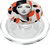 Art géométrique de femme moderne - Silhouette minimaliste PopSockets PopGrip pour MagSafe