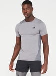 UNDER ARMOUR Men's Training Heat Gear Armour Fitted T-Shirt - Grey/Black, Grey, Size 2Xl, Men