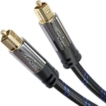 KabelDirekt – Cable optique audio avec 0% de perte de signal – 15m – Câble TOSLINK tressé en Nylon (TOSLINK vers TOSLINK, S/PDIF, câble fibre optique pour home cinéma, amplificateurs, PS4/Xbox)