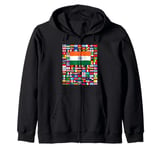 Flags of the World, Flag Collage with Flag of India Zip Hoodie