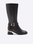 River Island Older Girl Heeled Knee High Boots - Black, Black, Size 3 Older