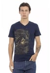 Trussardi Action Mens Blue Cotton T-Shirt - Size 2XL