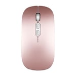 Souris de jeu USB optique sans fil 2.4GHz silencieuse rechargeable 1600DPI pour PC-Rose Gold