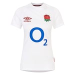 Umbro Womens England Rugby Home Shirt 2024 6 Nations Top White L