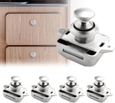 5 pièces Bouton Poussoir Loquet Sans Clé,Serrure Porte Sans Clé de Bouton de Loquet de 15-18mm pour L'armoire de Porte de Placard de Camping-car de Yacht de Bateau de RV(Q730)