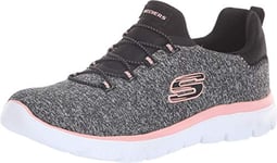 Skechers Femmes Summits Chaussures de Sport Formateurs, Black/Coral, Taille 38EU