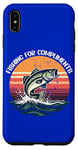 Coque pour iPhone XS Max Des jeux de mots vintage de Fishing for Compliments qui accrochent le cœur de papa