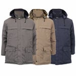 Mens Padded Hooded Jacket Trench Coat Hoodie Stanley Check Lined Casual Winter