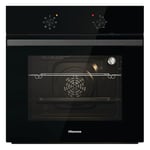 Hisense BI62020ABGUK - Built-in 60L Electric Single Oven - Black - 530x595x595 mm (DxWxH) - A Rated, Extra Large