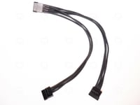 TEQI Male Molex to 2x Dual SATA Extension 30cm Splitter Cable Sleeved Black