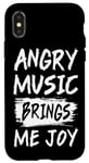 Coque pour iPhone X/XS La musique en colère m'apporte de la joie Metal Heavy Death Punk Rock Hard