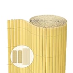 vounot Canisse en PVC Brise Vue Ultra Renforcé avec Attaches de Fixation Double Face pour Jardin Balcon et Terrasse Résistante à la Corrosion et aux Intempéries 100x500cm Beige