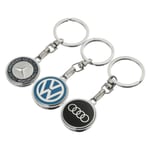 Tredelad emalj Volkswagen Audi Benz nyckelring i metall IC