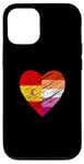 Coque pour iPhone 12/12 Pro Drapeau LGBTQ Espagne Lesbienne Pride Cœur Amour LGBTQIA