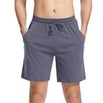 Irdcomps Bas de Pyjama Homme Coton Pantalon Shorts Bermuda Court Doux Short Jogging Sport Décontracté Vêtements de Nuit Élastique Ajustable et Poches Short de Pyjama d'été Gris Foncé L