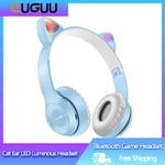 Pliable 5.0 Casque Mignon Chat Oreille Audio Stéréo Sport Gaming Casque Sans Fil Avec Micro LED Lumieres Fille Écouteur Pour Téléphone PC-Argent