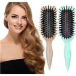 Bounce Curl Brush, Define Styling Brush, Lockigt Hår Brush, Hår Styling Brush för att reda ut, forma och definiera lockar för kvinnor flickor Mindre drag - Grön