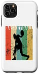 Coque pour iPhone 11 Pro Max Ballon de basket vintage pour homme et femme, rétro vieilli