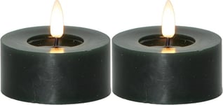 FLAMME FLOW LED-Värmeljus 2-pack 7cm Grön