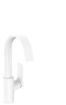 hansgrohe 75030700 Vivenis Einhebel-Waschtischarmatur 210 mit Schwenkauslauf und Zugstangen-Ablaufgarnitur Mattweiß Mitigeur monocommande pour lavabo, Blanc Mat, Hauteur sous Bec 210mm