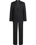 Calvin Klein Boys' 2-Piece Formal Suit Set, Includes Single Breasted Jacket & Straight Leg Dress Pants with Belt Loops & Functional Pockets Business, Black Stretch, 16