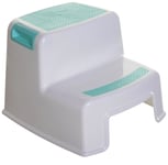 Dreambaby 2 Height 2-Up Xtra-Tough Step Stool - Aqua/White Aqua