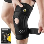 CAMBIVO Genouillere Arthrose Genou, Genouillère Sport Réglable, Genouillère Ligamentaire avec Stabilisateurs Latéraux, Attelle Genou, Genouillère Rotulienne pour Musculation, Course, Protege Genoux