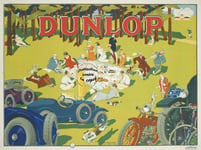 DUNLOP PNEU AUTO MOTO Rf147 - POSTER HQ 70x90cm d'une AFFICHE VINTAGE