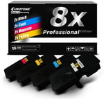 8x Eurotone per Cartridge XXL Replaces Kyocera TK-5230C TK-5230K TK-5230M TK-523