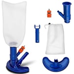 tillvex Aspirateur de Piscine à Vide | Kit d'entretien pour Piscine | Set d'Accessoires de Nettoyage avec Aspirateur, Sac à Feuilles, Écumoire Manche Télescopique | pour Piscines, Bassins, Fontaine