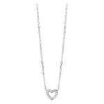 Muli Collection Zirconia Heart Necklace Silver