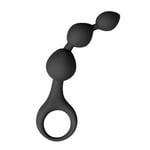 Anal Beads Sex Toy Black Silicone Dildo Ring Pull