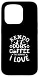 Coque pour iPhone 15 Pro Kendo Dogs Coffee This Is What I Love Kendo japonais