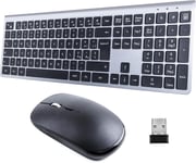 Kit Clavier Et Souris Sans Fil Batterie Rechargeable Intégrée Sans Fil Pour Ordinateur Pc Tablette Compatible Windows Android Mac 16 Touches Multimédias Haute Précision Silencieux [MOU141740]