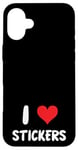 iPhone 16 Plus I Love Stickers - Heart - Art Artist Journal Journaling Case