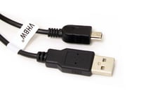 vhbw Câble mini USB - transfert de données/charge, 1.0 m, compatible avec JVC Picsio GR-DV800, GR-DV801, GR-DV2000, GR-DV3000, GR-DVL510, GR-DVL512