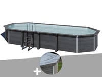 Kit piscine composite Gré Avant-Garde ovale 8,04 x 3,86 x 1,24 m + Bâche hiver